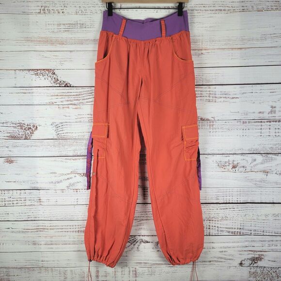 ZUMBA Womens XL Nylon Cargo Pocket Pants Elasticated Dance Fitness High Waist - Picture 1 of 15